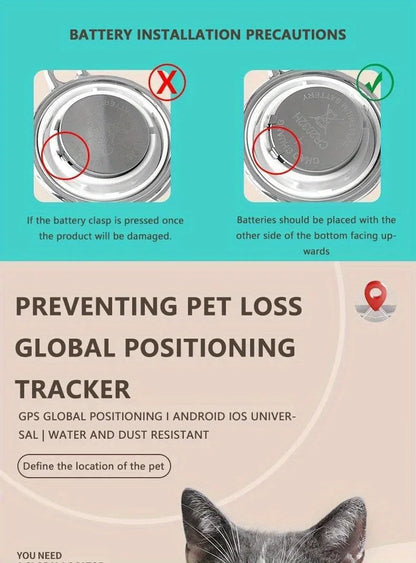 Pet GPS Tracker Bluetooth Anti-Lost Smart Wearable Waterproof Locator Real-time Tracking Dog Cat Collar SmartLocator Accessories