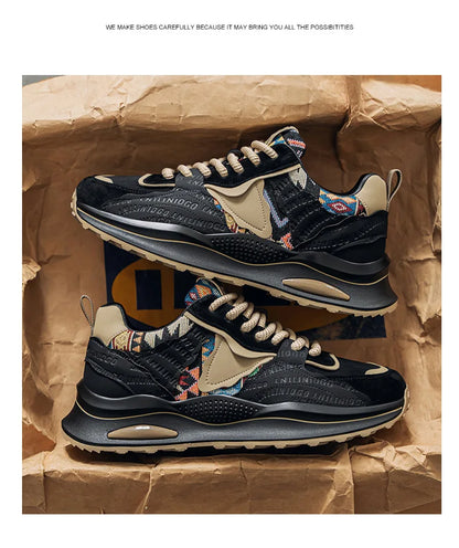 Men's Shoes 2025 Spring New Casual Versatile Comfortable Fashion Trend Niche Non-slip Wear-Resistant Retro Sneakers