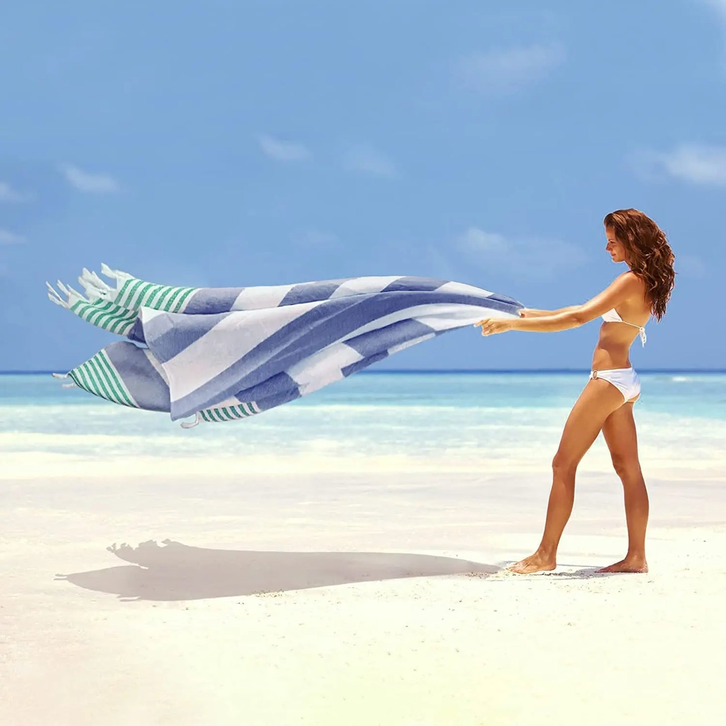 Turkish Beach Towels 39*7" Oversized  Quick Dry Sand Free  Bath  Pool Gym and Bathroom