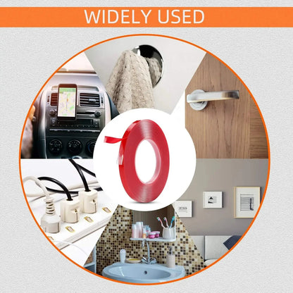 Double Sided Tape Nano Tape 3-5Meter 10/20/30mm Width Transparent Tape Washable Adhesive Nano Traceless Sticker Glue Red