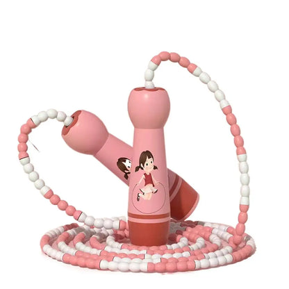 Women Men Adjustable Child Jumping Rope Fillet Design Cotton Rope Skipping Ropes Lovely Colourful Kids Jump Rope Sport Fitness