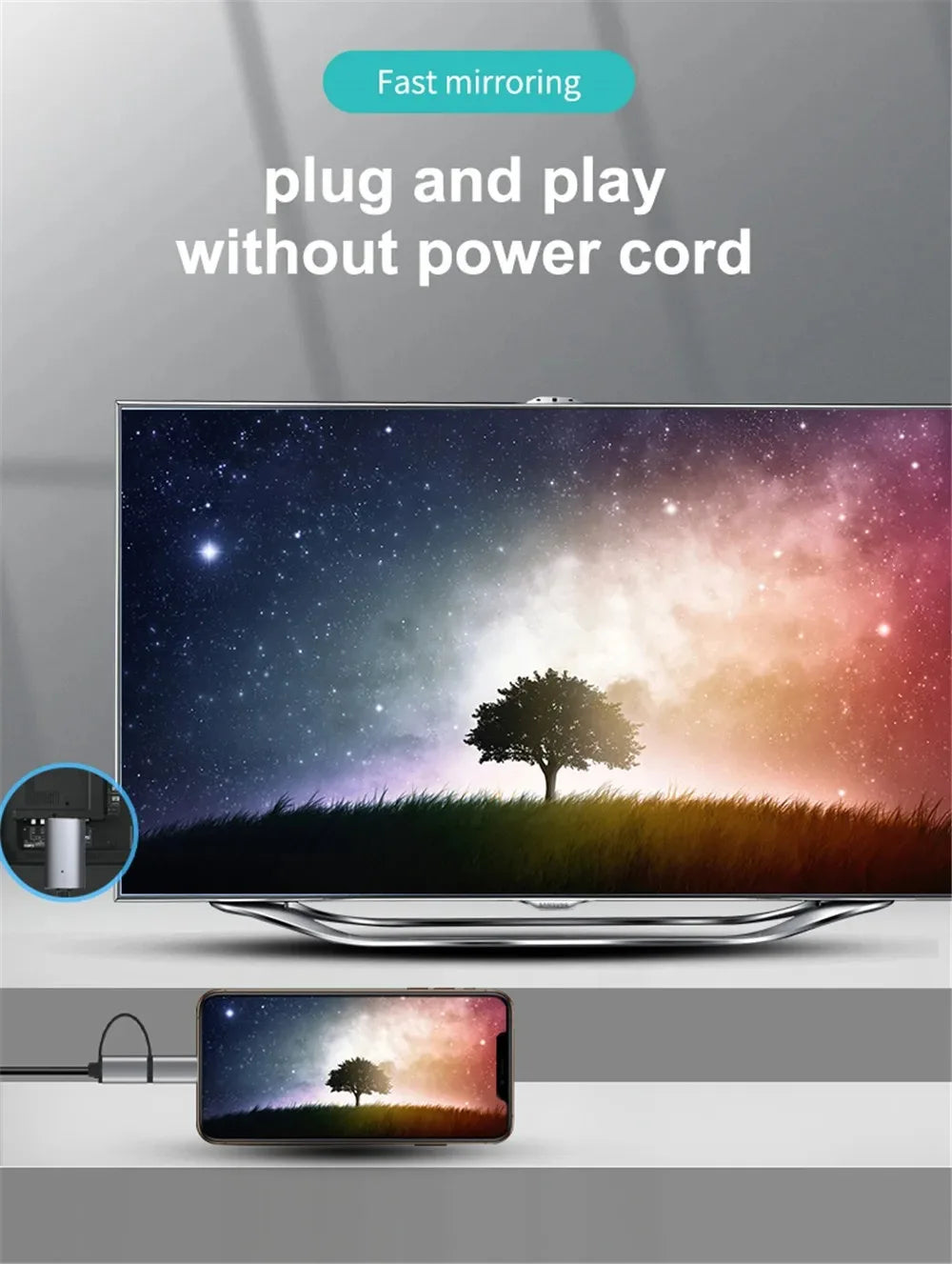 LD39 Wire HD Streaming Display TV Stick Dongle Micro USB Type C to HDMI Cable Mirroring Screen for Android Phone Tablet to TV