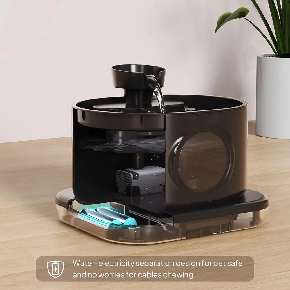 95 oz/2.8L Cordless Cat Water Fountain 5200mAh Rechargeable Battery Powered Pet Water Feeder Silent Pump Live Water Circulation