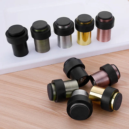 Rubber Door Stopper Stainless Steel Door Protective Pad Wall Protector Door Stop Anti-collision Door Holder Door Stops Hardware