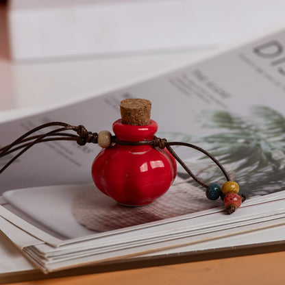 Handmade Ceramic Perfume Bottle Pendant Essential Oil Diffuser Artisan Craft Jewelry