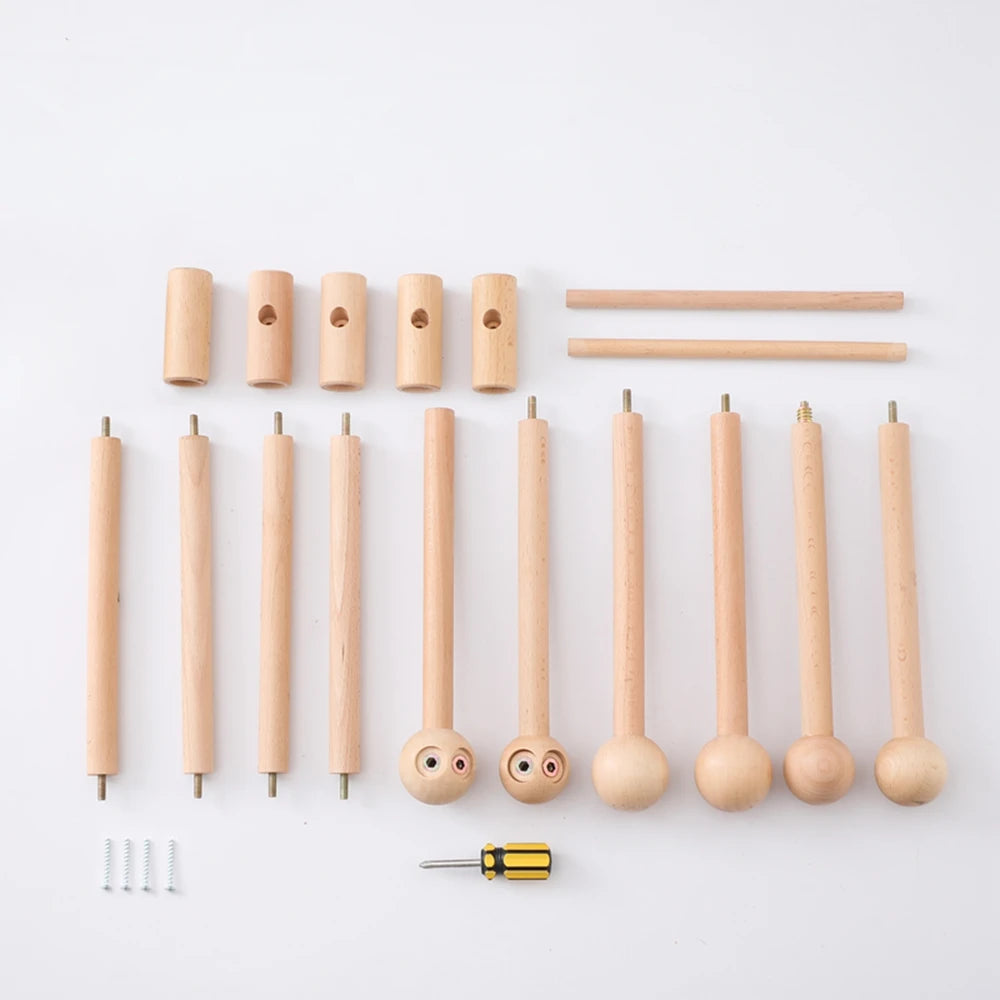 Baby Toys Play Gym Wood Baby Toy 0 to 6 Months Activities for Baby Wooden Newborn Furniture Baby Activity Gym Baby Rattle Toys