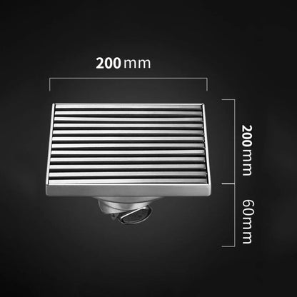 304 Stainless Steel Balcony Square Floor Drain Engineering Large Displacement Deodorant Floor Drain Outdoor Floor Drain