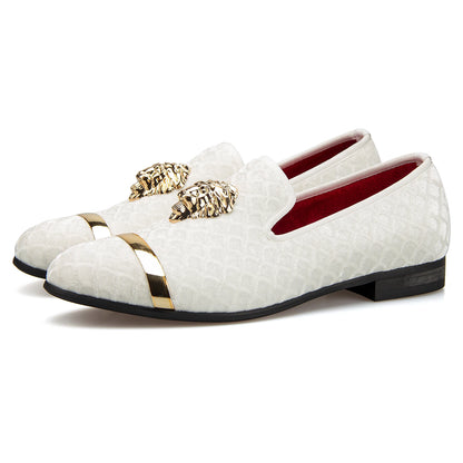 Luxury Brand Loafers Diamond Velvet Men Dress Wedding Shoes Rivets Casual Flats Designer Sneakers