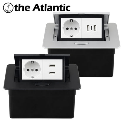 220V Desktop Power Socket Pop-up Hidden Socket EU Socket Built-in Socket With Dual USB Interface And type-C Interface