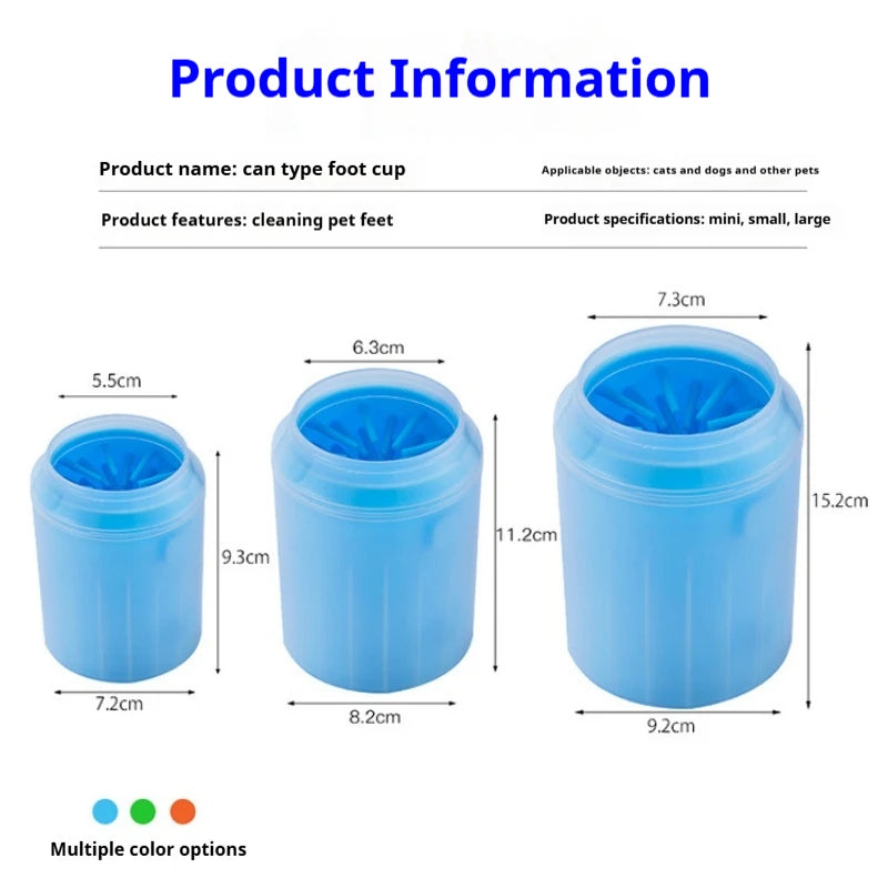 Portable Pet Paw Cleaner Soft Silicone Brush Dog Cat Foot Washer Cleaning Cup Easy to Use Durable Lightweight and Waterproof