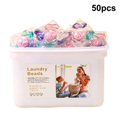 50Pcs 5 in 1 Detergent Liquid Capsule Ball Multi-purpose Strong Detergent Laundry Cleaning Washing Capsules for Home Dormitory