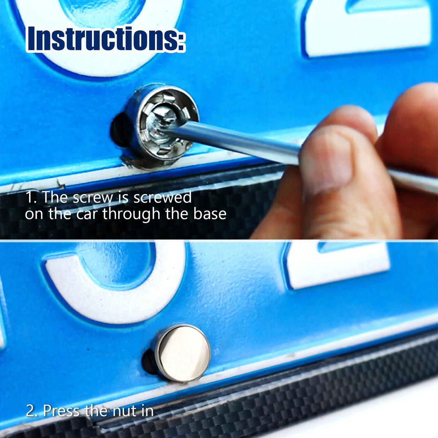 4Pcs Stainless Steel License Plate Security Screws Kit for Fastening Frame License Plate Cover Security Bolts