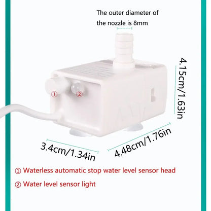 Ultra-quiet Pet Water Dispenser Pump LED Light 5V Mini Submersible Pump Large Flow Detachable Water Fountain Pump Replacement