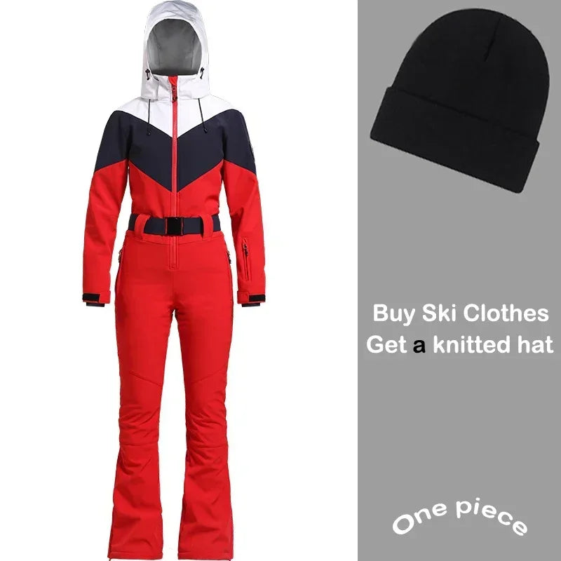 Snow Suites Winter 1PS Snowboard Wear Sports Women Snowsuits 2025 Female Windproof Skiing Suites Hooded Waterproof Ski Clothing