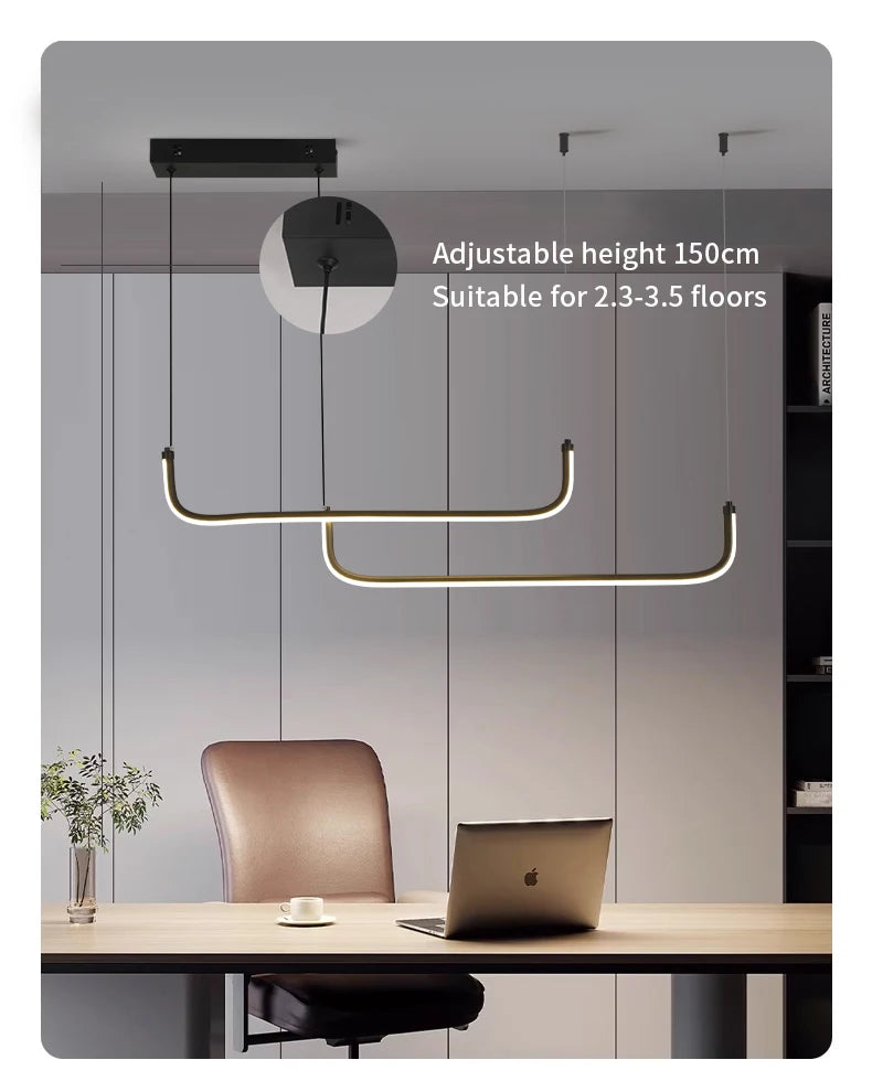 Modern Chandeliers Aluminum Dining Room LED Pendant Lamps Home Décor Bedroom Study Living RoomLighting Fixtures