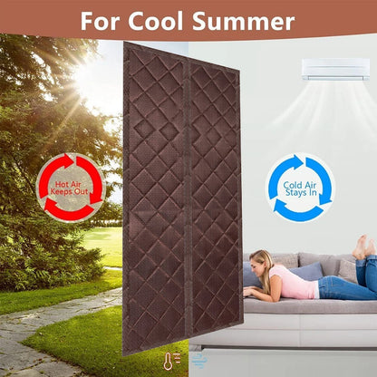 Winter Door Curtain Windproof Warm Partition Curtain Magnetic Door Curtain Punch-free Door Curtain Bedroom Block Curtain