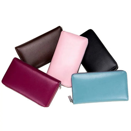 Women RFID Blocking Wallet Genuine Leather Anti Theft 36 Card Holders Women Wallets With Phone Case Clutch Bags Coin Purse Girl