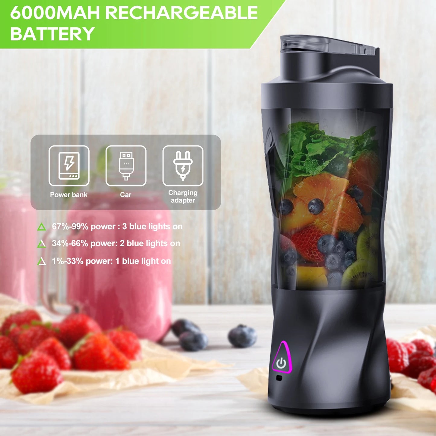 2025 New Mini Blender Portable Blender For Milkshakes And Smoothies Juice Making Small Convenient Multi-Functional Black Juicer.