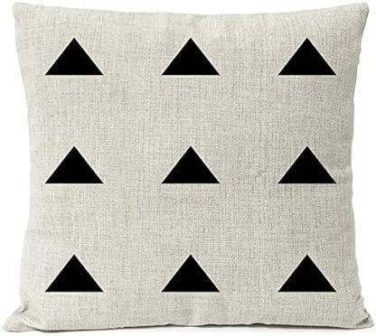 Black geometric pillowcase, linen cushion cover, office home décor sofa pillowcase, cushion cover 45x45