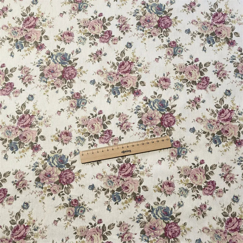 160x50cm Vintage Rose Flower Cotton Fabric Cotton Bedding Cotton Clothing Hair Ring Fabric