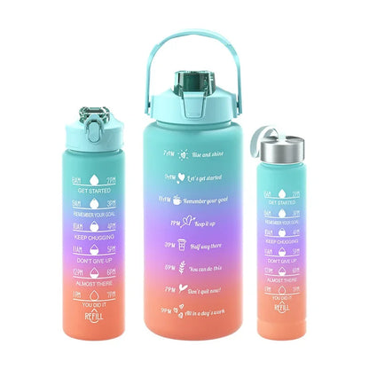 Water Bottle Motivational Drinking Bottle Sports Water Bottle with Time Marker Portable Reusable Plastic Cups Outdoor Travel Gym