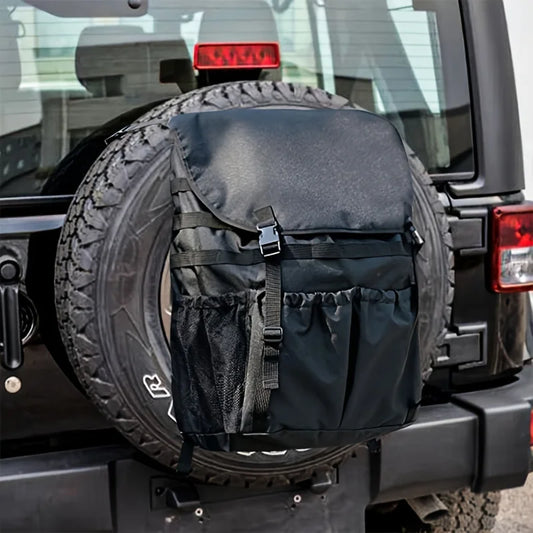 Car Spare Tire Garbage Bag Tool Storage Bag Spare Tire Hanging Bag Desert Off-road Spare Tire Storage Bag for Trucks and SUVs