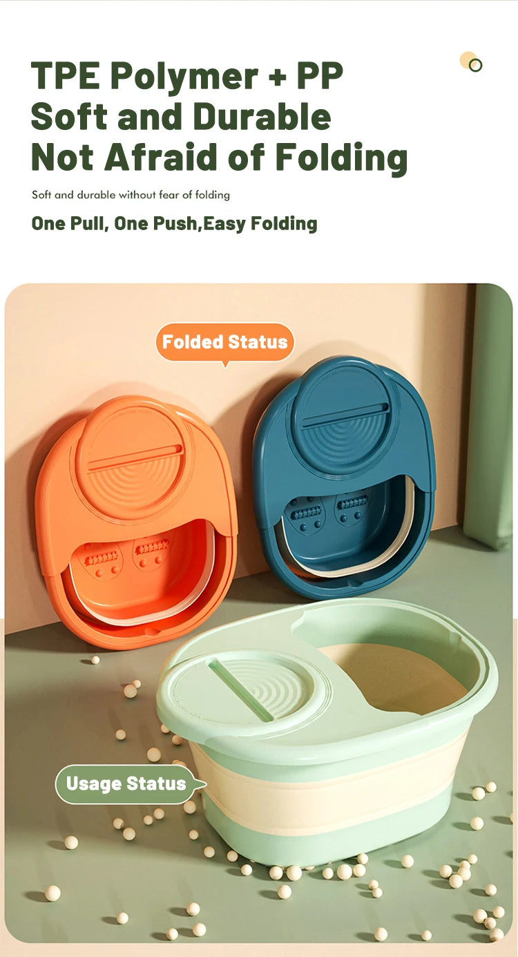 Foldable Home Foot Bath Bucket Massage Foot Wash Leisure Health Bucket Children Foot Bath Basin Portable Foot Soak Foot Tub