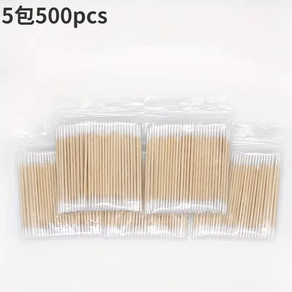 Cotton swab Disposable tattoo tip Cotton swab tip Wooden single head wooden swab small cotton swabEyeliner guard Raw cotton swab