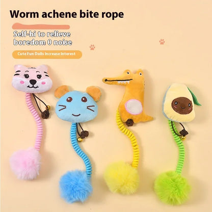 Interactive cat toy, fruit, spring, crocodile, Tiger, avocado, to relieve boredom toy