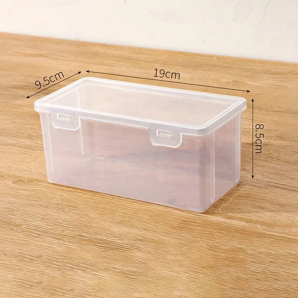 Large Capacity Storage Box Rectangle Transparent Flip Box Stationary Supplies Desktop Organizer