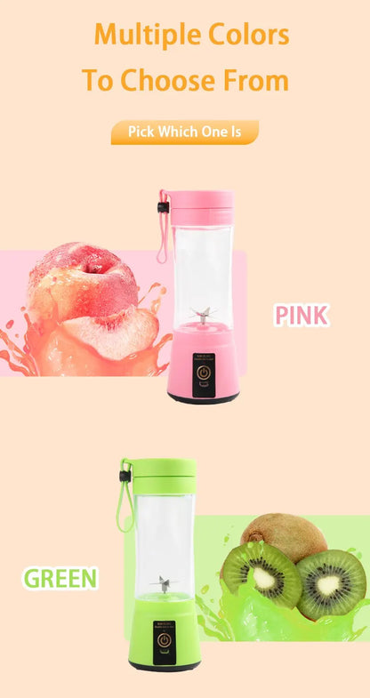 Portable Fruit Juice Blenders Summer Personal Electric Mini Bottle Home USB 6 Blades Juicer Cup Machine For Kitchen Dropshipping