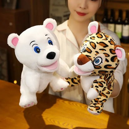 Stuffed Plush Animals Toys Hand Finger Puppet Kawaii Dolls Educational Baby Toys Learning & Education Monkey Tiger Children Gift