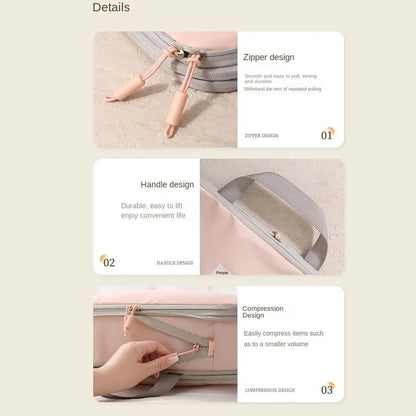 Large Capacity Compression Packing Cube with Carry Handle Waterproof Clothes Storage Bag Dustproof Handheld