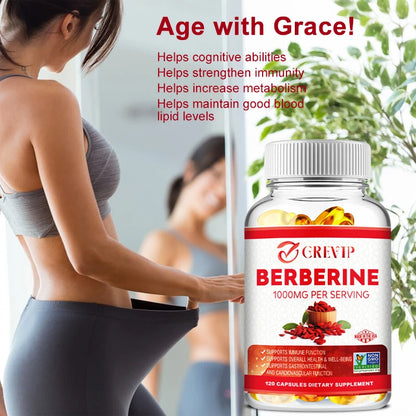 Berberine Extract 1000 Mg - Vegan, Non-GMO, Gluten-Free