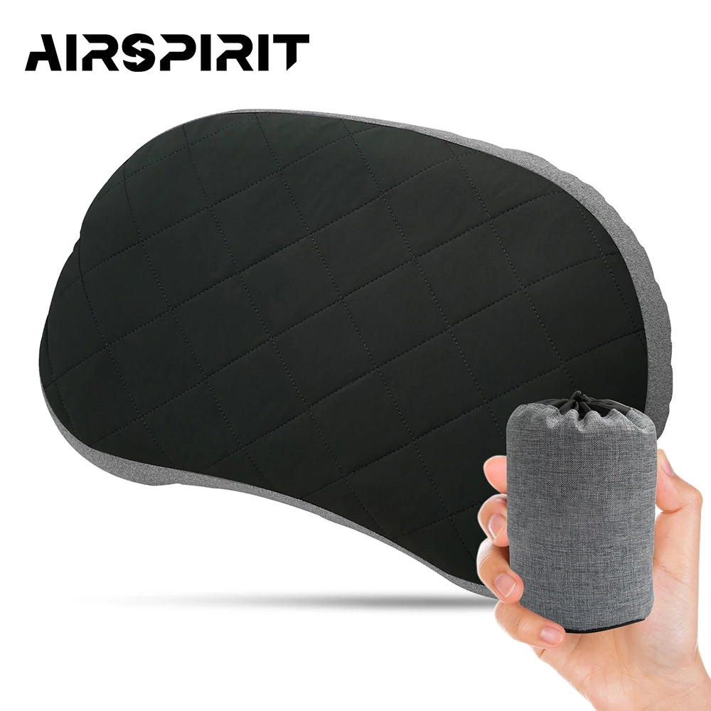 Inflatable Camping Pillow with Removable Washable Cover,Travel Pillow for Neck Support,Hiking,Backpacking,Office,Airplane,Car