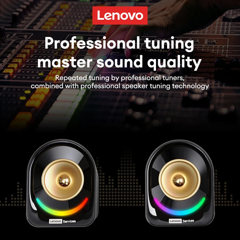 Original Lenovo A02 Wireless Bluetooth Speakers Deep Bass Sound Outdoor Soundbox Music RGB Lighting Long Standby Loudspeakers