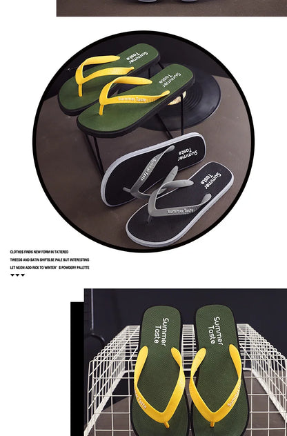 2022 Summer Flip Flops Men's Fashion Flip Flops Non Slip Bathroom Bath Slippers Beach Slippers Men Slippers Men Shoes