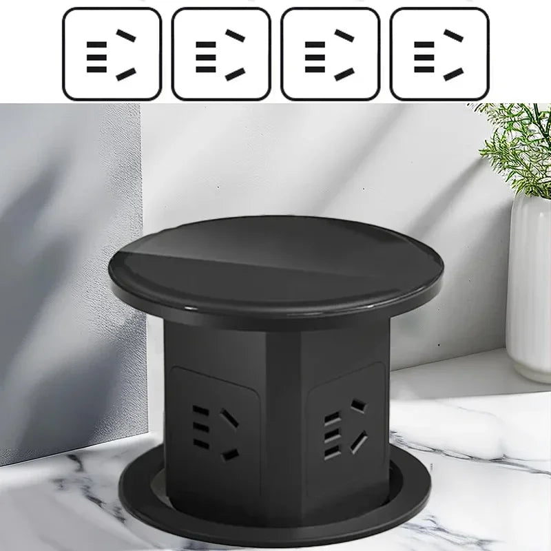 Retractable Pop Up Socket Wireless Charge USB Port US UK AU Universal Automatic Lifting Anti-Pinch Protection Outlet Desktop