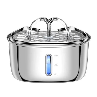 Stainless Steel Pet Water Feeder Cat Automatic Water Fountain USB Electric Mute for Cat Dog Filter Fountain Smart Drinking Bowl