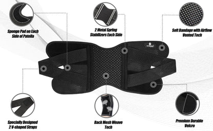 Breathable Knee Pads Support with Side Stabilizers for Men and Women Meniscal Tear Knee Pain ACL MCL Arthritis Injuries Recovery