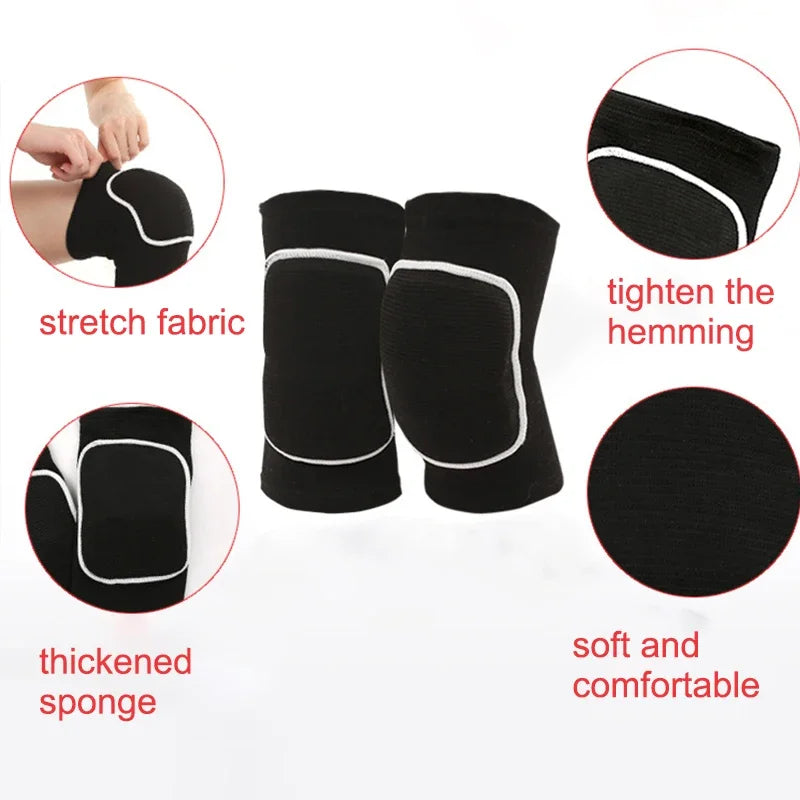 2 Pcs Sports Knee Pads Compression Dancing Knee Protector Support Thickened Sponge Volleyball Yoga Crossift Knee Brace Adult Kid