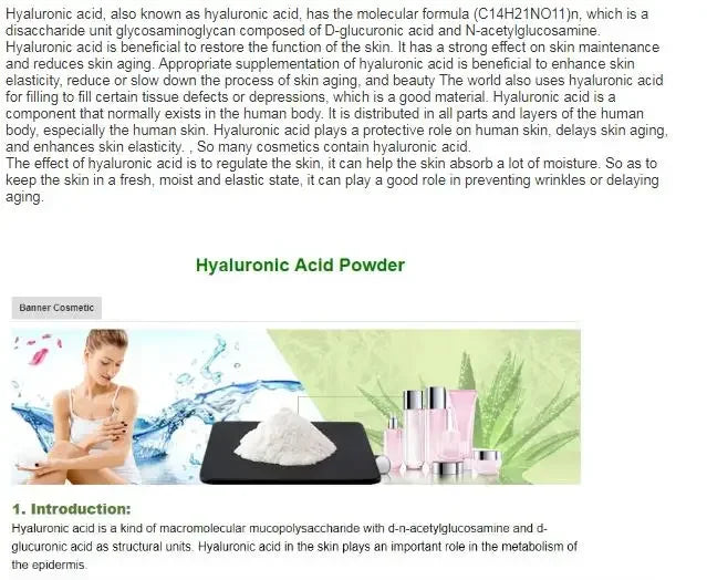 99% Hyaluronic Acid Powder