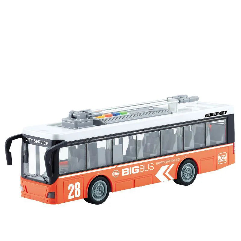 High-quality school bus toy car model large sound and light double-decker bus simulation car toy children's gift