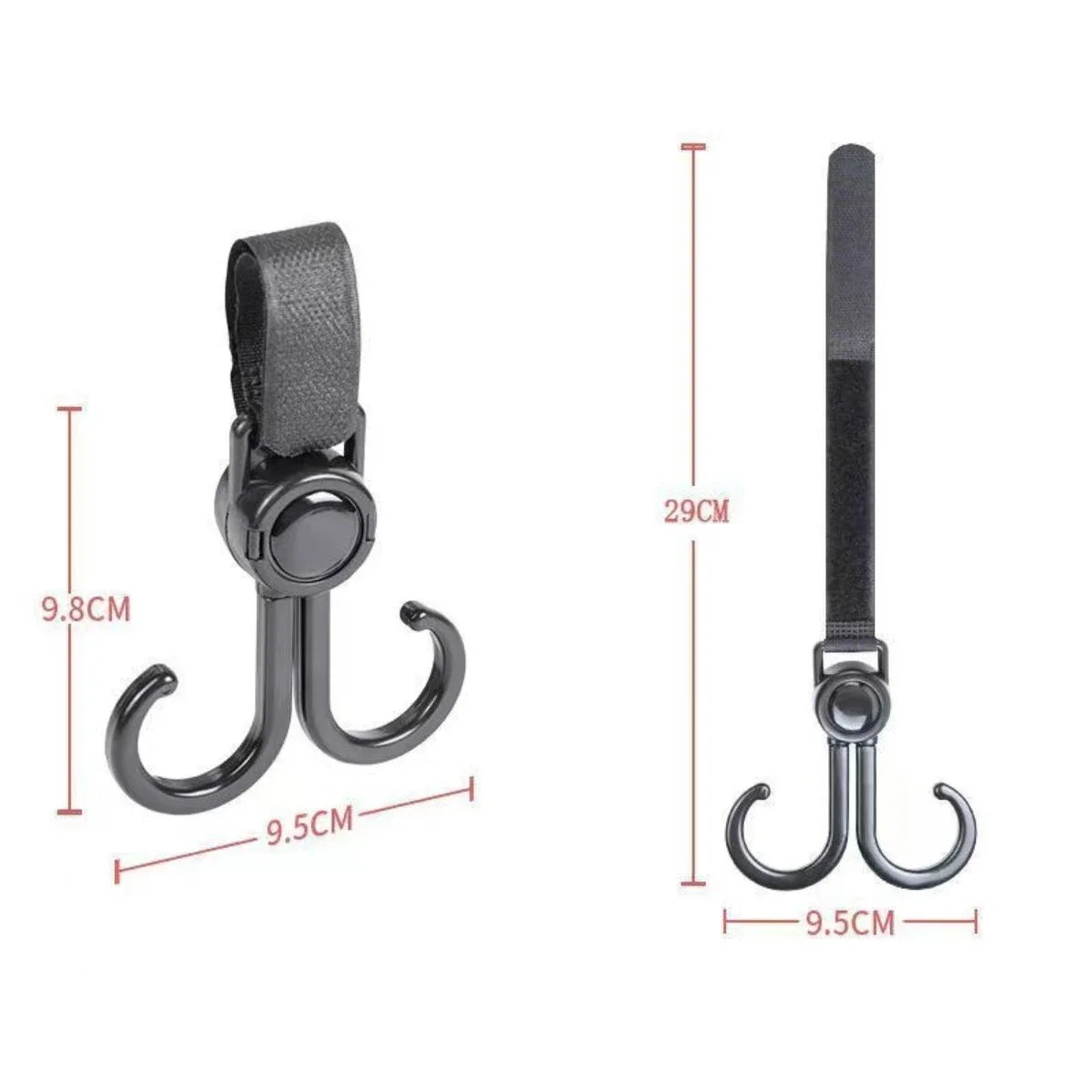 2PCS Hooks for Stroller Car Shopping Cart Hooks Baby Stroller Accessories Rotate 360 Degree Hook Pram Organizer Bag Hanger
