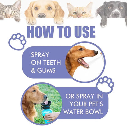 60ml Pet Oral Cleanse Spray Dogs Cats Mouth Fresh Teeth Clean Deodorant Prevent Calculus Remove Kitten Bad Breath Pet Supplies