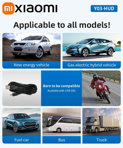 Xiaomi Car Speedometer HUD Head Up Display Digital Speed Meter Windshield Projector Vehicles Truck Auto Electronics Accessories