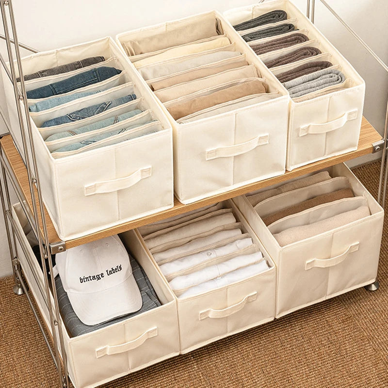 Drawer Organizer for Jeans Pants Sock Shirts Clothes Storage Box Wardrobe Cabinet Drawer Underwear Clothes Organizer Storage
