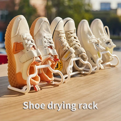 2-Pack Plastic Shoe Drying Racks, Dual-Hook Design for Balcony & Multipurpose Hanging Shoe Organizer Storage