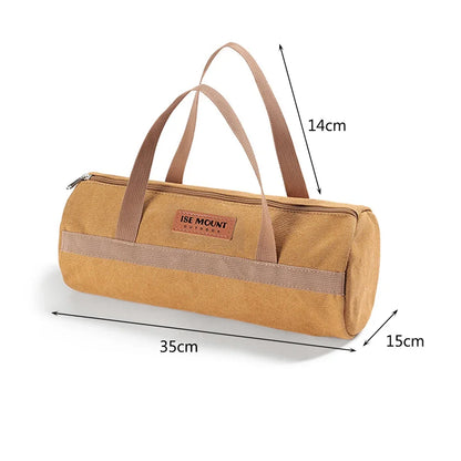 Camping Tools Storage Bag Large Capacity Cylinder Tent Stake Bag Portable Utility Tool Handbag Lightweight for Outdoor Camping