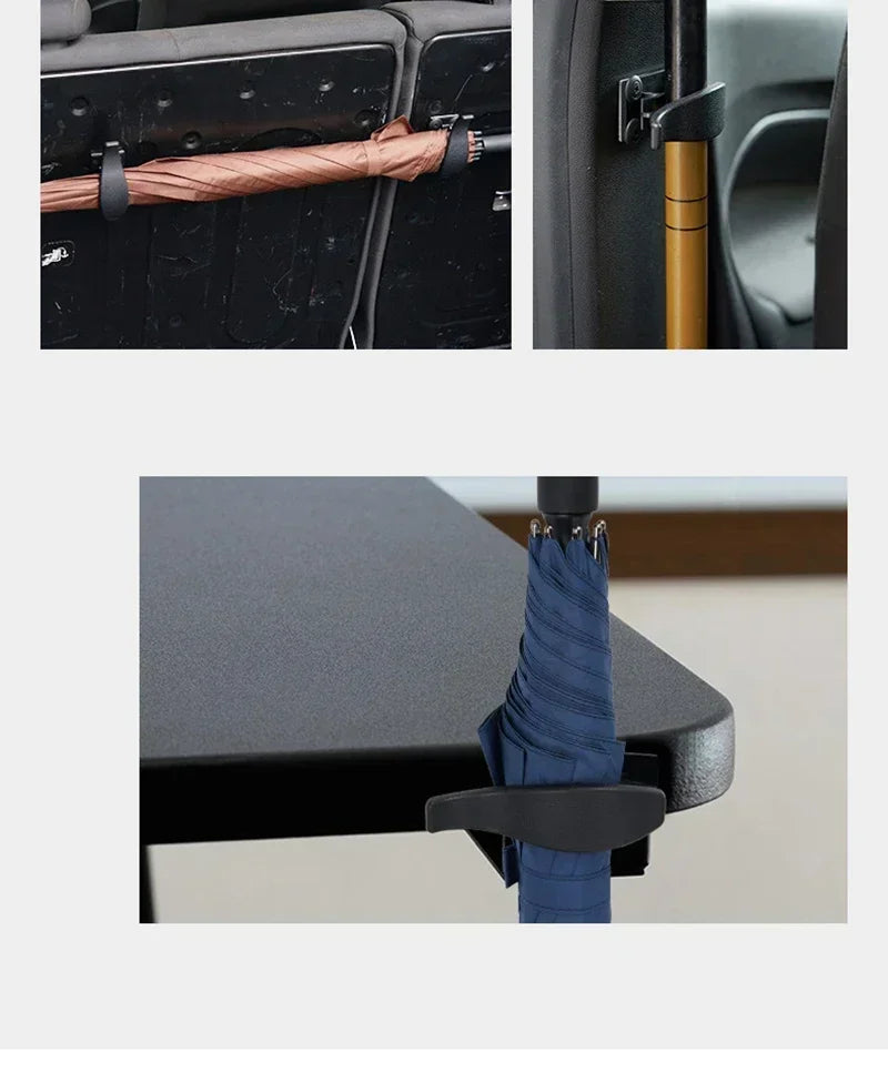 2Pcs Car Seat Back Hook Multi-purpose Trunk Umbrella Mount Holder Car Umbrella Storage Organizer Holders Universal Car Accessory